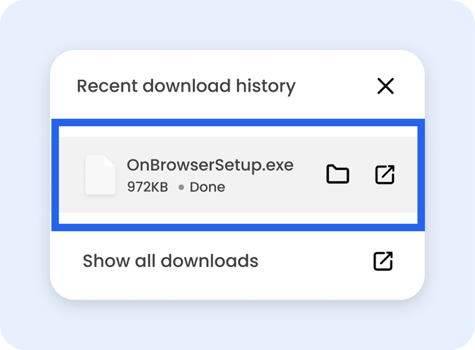 Open the OnBrowser setup file